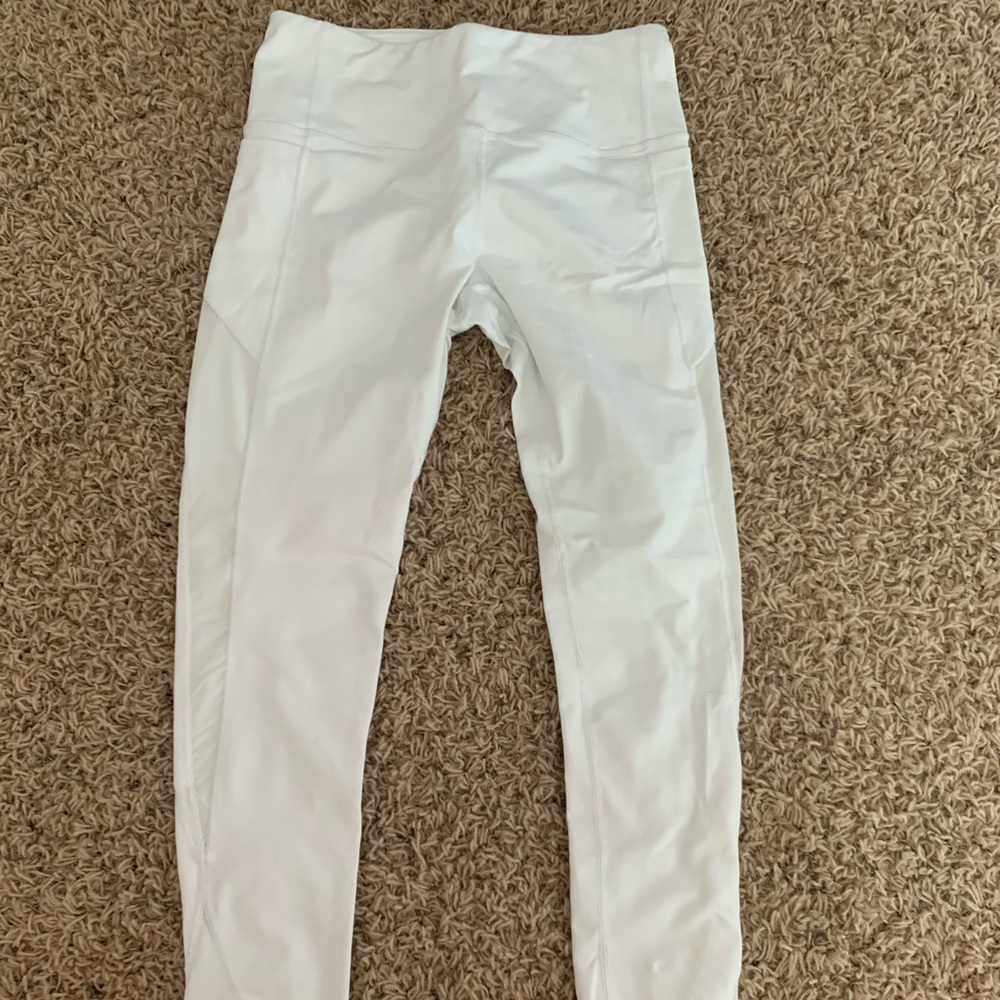 White full length leggings